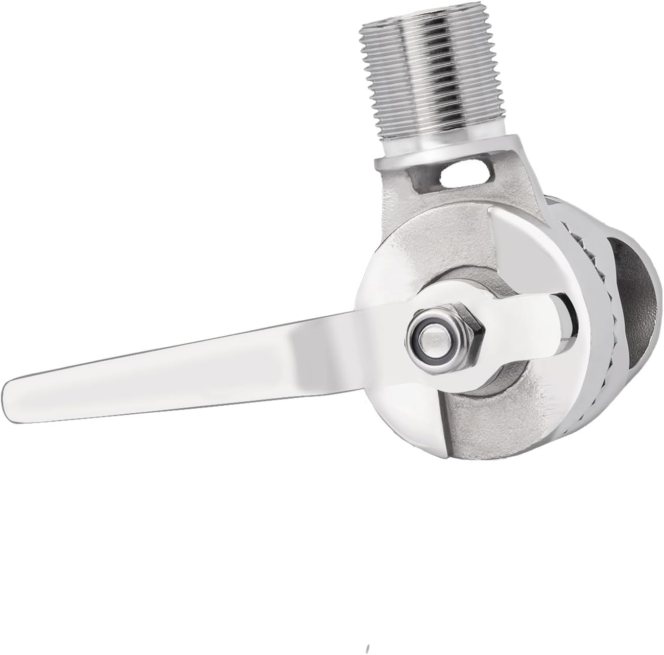 Bingfu VHF Marine GPS Antenna Mount Stainless Steel Adjustable Ratchet Base Fixed Mount Bracket - Installation Range 0.87" - 1" for Pole Rail Boat RV