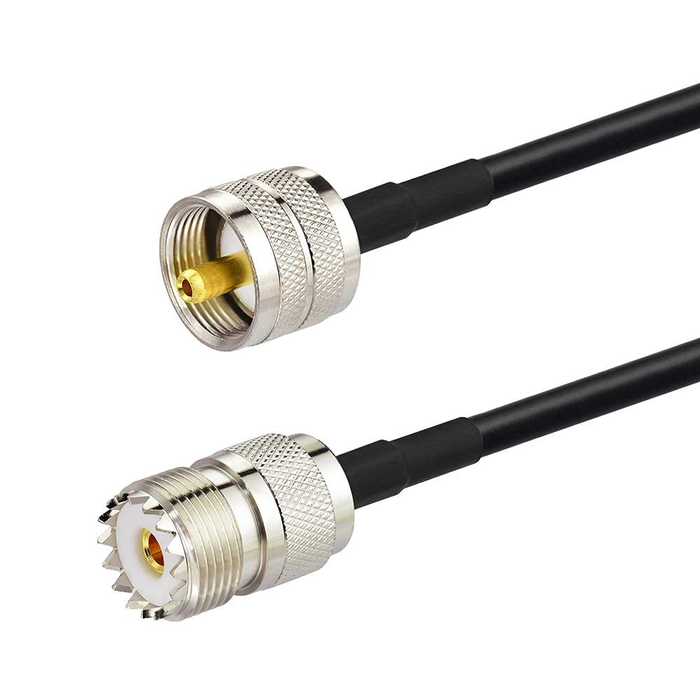 3 Meter UHF PL-259 Stecker auf UHF Buchse RG58 Koaxialkabel für Fahrzeug Auto SUV LKW Walkie Talkie Funkgerät Handheld Radio CB Funk Amateur Mobile Radio UKW-Sender, MEHRWEG