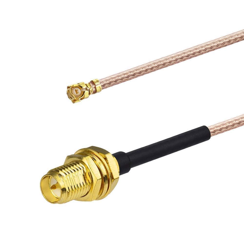 BINGFU Bulkhead Mount RG178 WiFi Antenna Adapter Coaxial Pigtail Cable 30cm 12 inch 2-Pack for WiFi Router Gateway Wireless Mini PCI Express PCIE Network Card Adapter