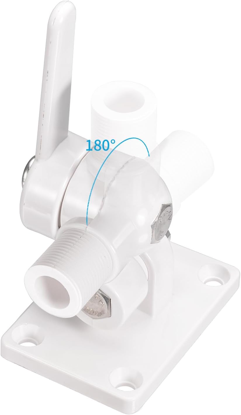 Bingfu VHF Marine GPS Antenna Mounting Kit Dual-axis Heavy-Duty Adjustable Base Fixed Mount Bracket for Boat