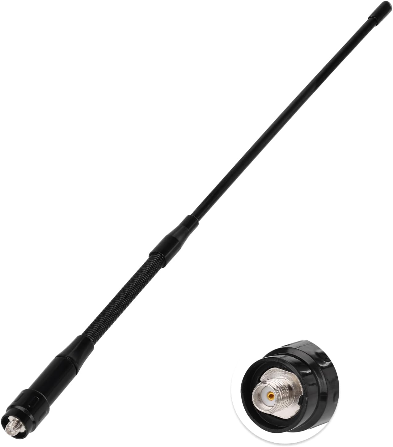 Bingfu Dual Band UHF VHF Ham Radio Antenna - 136-174MHz 400-470MHz Soft Whip Antenna - Compatible with Baofeng UV-5R BF-F8HP 888S Retevis RT-5R RT5 RT-5RV RT29 Aliunce HD1 Arcshell AR-5 Two Way Radio