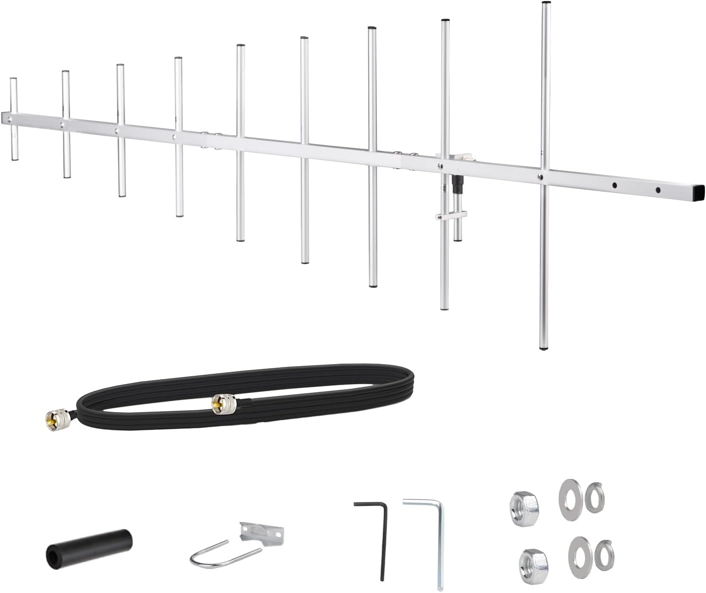 Bingfu 9 Elements Yagi Antenna High Gain 13dBi UHF 430-450MHz Aluminum Alloy Outdoor Antennas with 10ft Cable for Ham Radio GMRS Repeater System Amateur Two-Way Scanner Satellite Radio