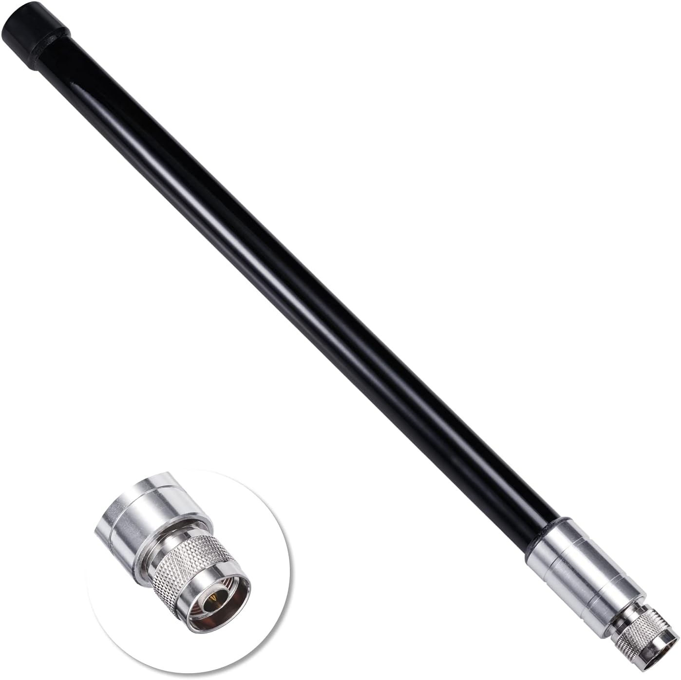 Bingfu Fiberglass 915mhz Lora Antenna Black with Adapter Compatible with Meshtastic Solar Node Repeater SX1276 SX1262 nRF52840 Wireless Module Mesh Node LoRaWAN IoT Gateway Lora Development Board