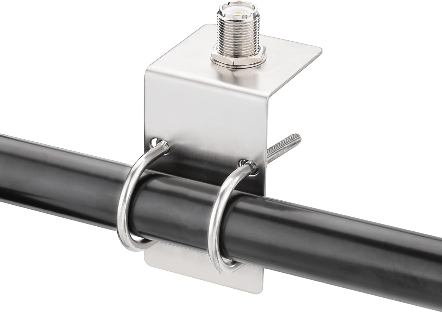 Bingfu Anti Rust Mobile Ham Radio Antenna U Bolt Mount Bracket with SO239 to SO239 Adapter for Ham UHF VHF CB Truck Antennas - Strong Durable Bracket