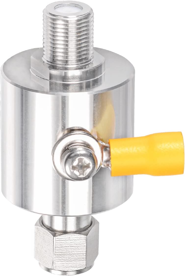 Bingfu Coaxial Lightning Arrestor 75 ohm F Male Plug to Female Jack DC-3GHz Surge Protector with 90 V Gas Tube Surge Arrester Antenna Lightning Protection for Satellite Cable TV Antenna 2G 3G 4G LTE