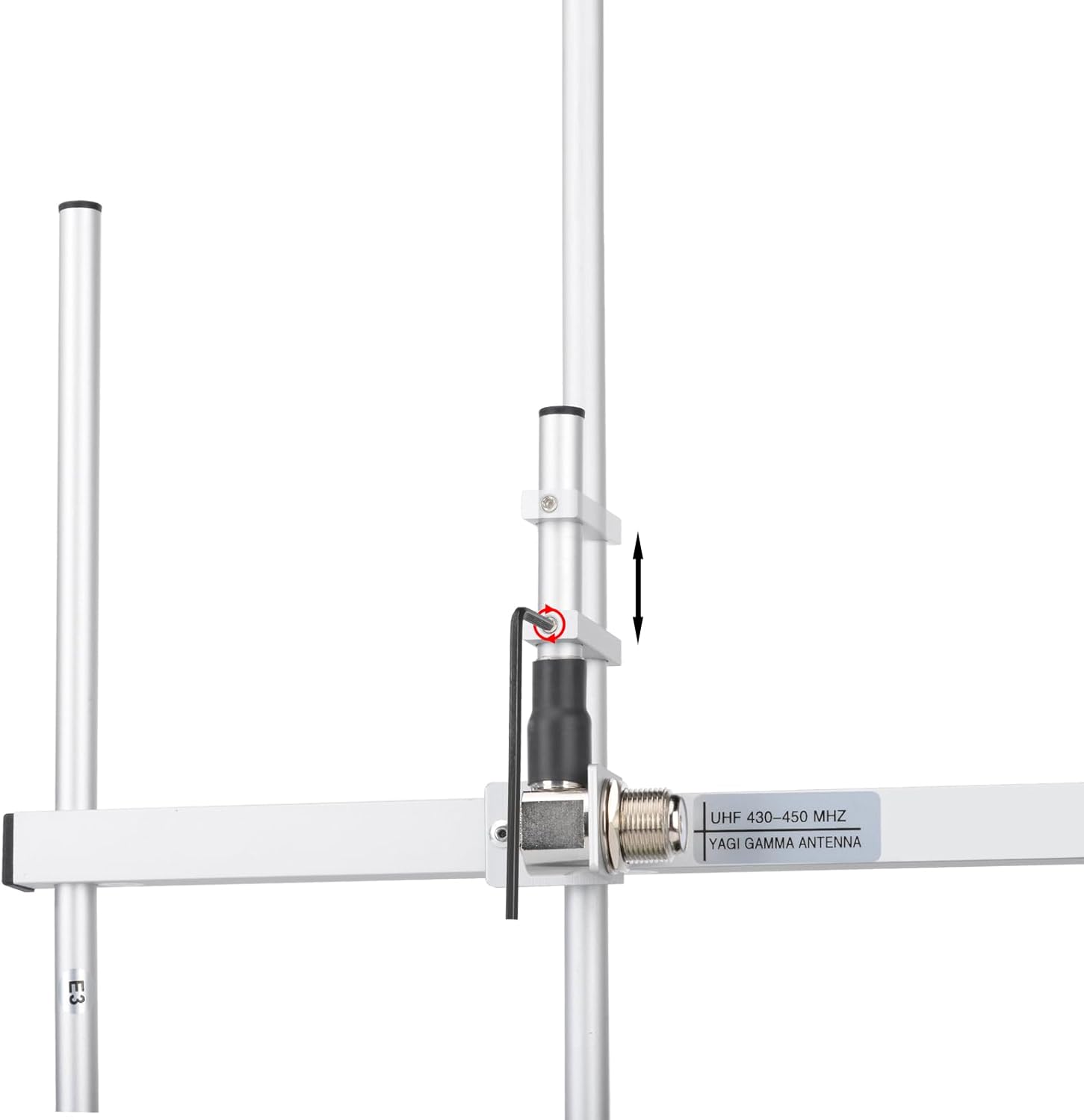 3-Element-Yagi-Antenne mit hohem Gewinn, UHF 430-450MHz, aus Aluminiumlegierung, Outdoor-Antennen mit 3m Kabel für Amateurfunksystem, Zwei-Wege-Radios, Scanner, Satellitenradio