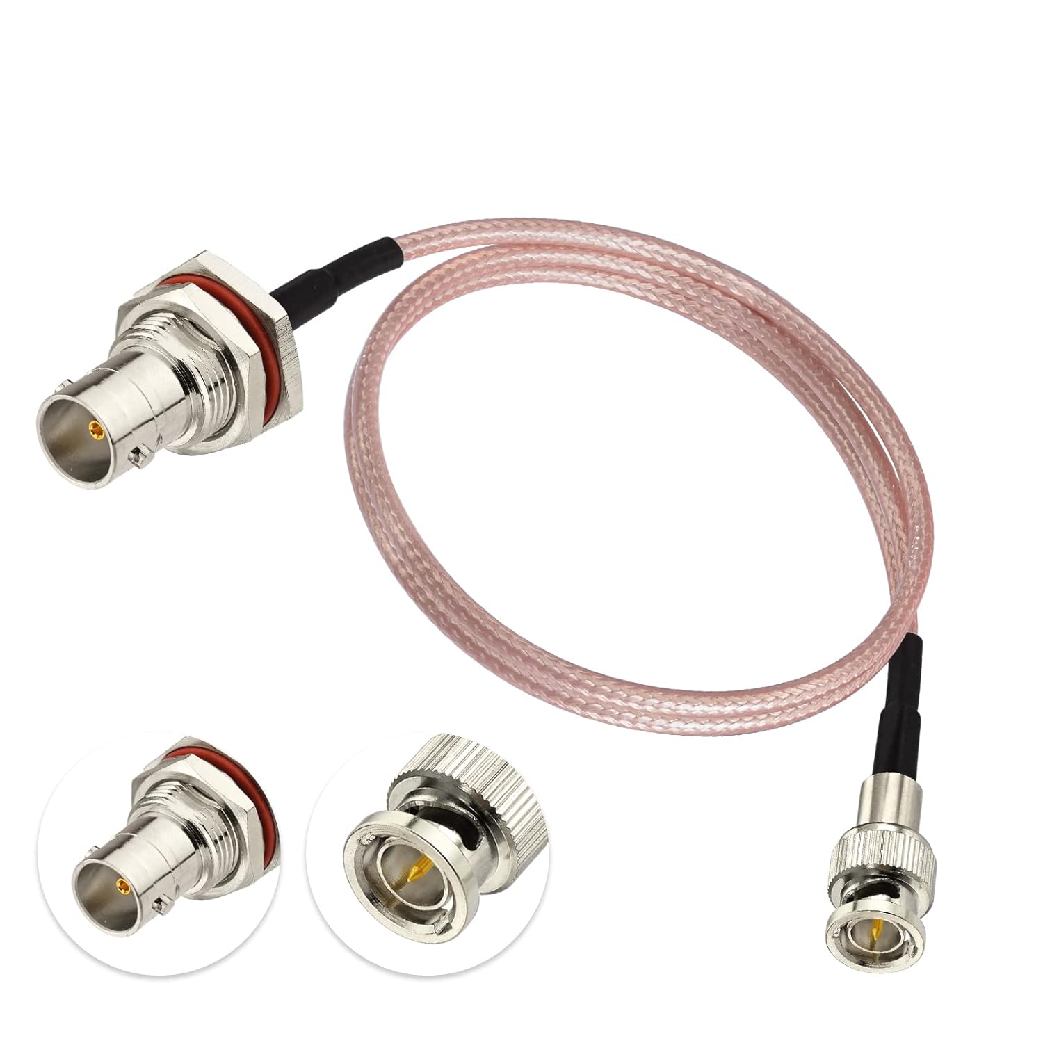 BINGFU Mini BNC Male to BNC Female Vedio SDI Cable 75 Ohm 20inch for HD 3G SDI Recorder Camera Monitor Converter Audio Router