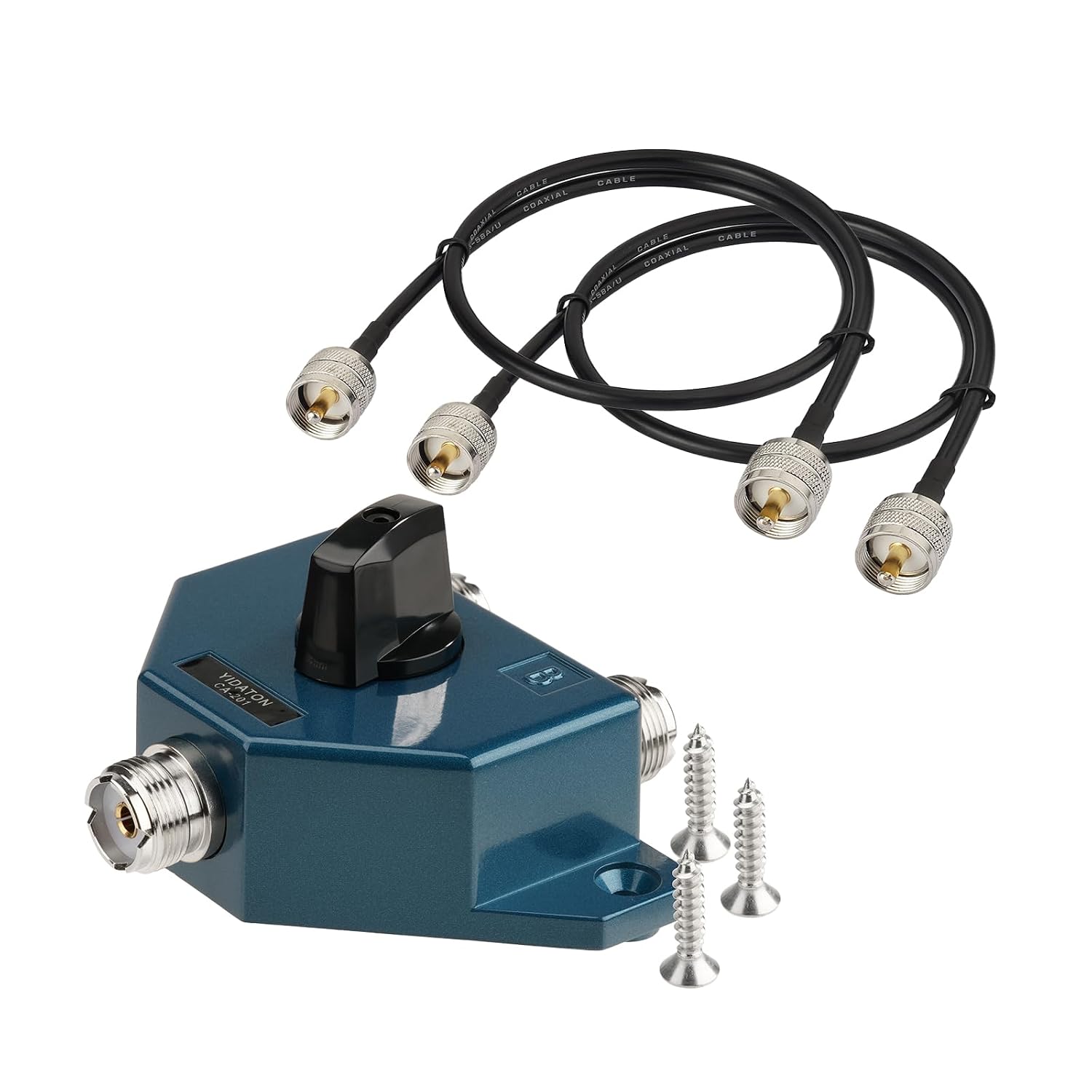 BINGFU CB Amateurfunk Antennenschalter SO-239 mit 2x 60cm RG58 PL-259 Kabel