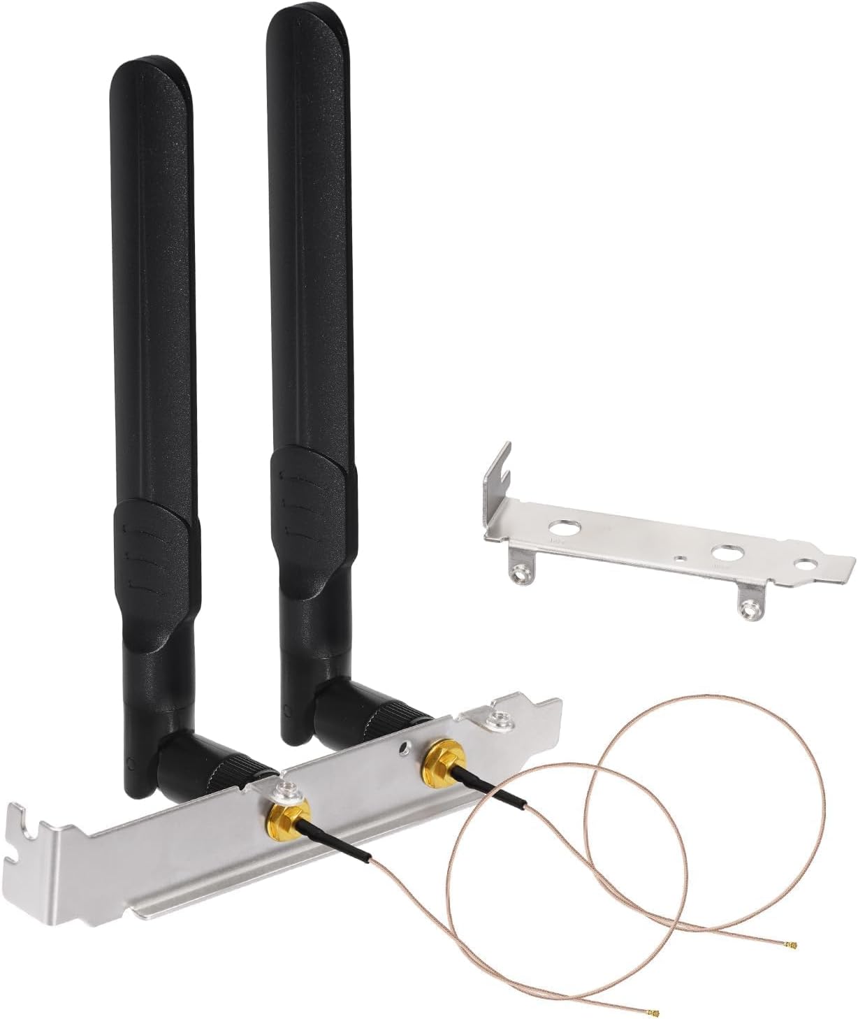 Bingfu Dual Band WiFi 2.4GHz 5.8GHz 8dBi RP-SMA Male Antenna + RG178 U.FL to RP-SMA Female Cable 2-Pack + PCI Slot Cover for WiFi Router Wireless Mini PCI Express PCIE Network Card Adapter