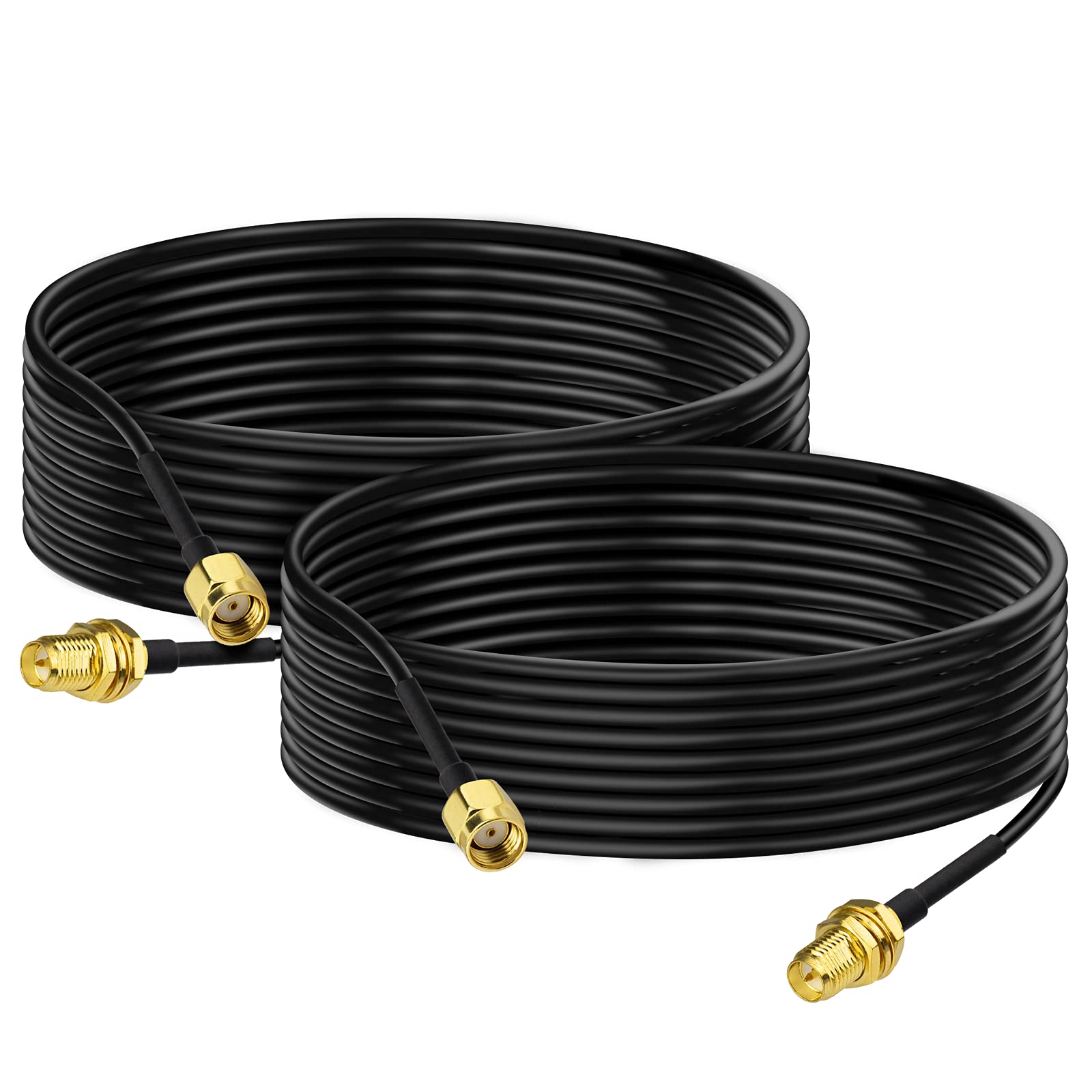 WLAN-Antennen Verlängerungskabel RP-SMA-Stecker auf RP-SMA-Buchse RG174-Koaxialkabel für WLAN-Router, Sicherheitskamera, kabelloser Mini-PCI-Express-PCIE-Netzwerkkartenadapter, 10m