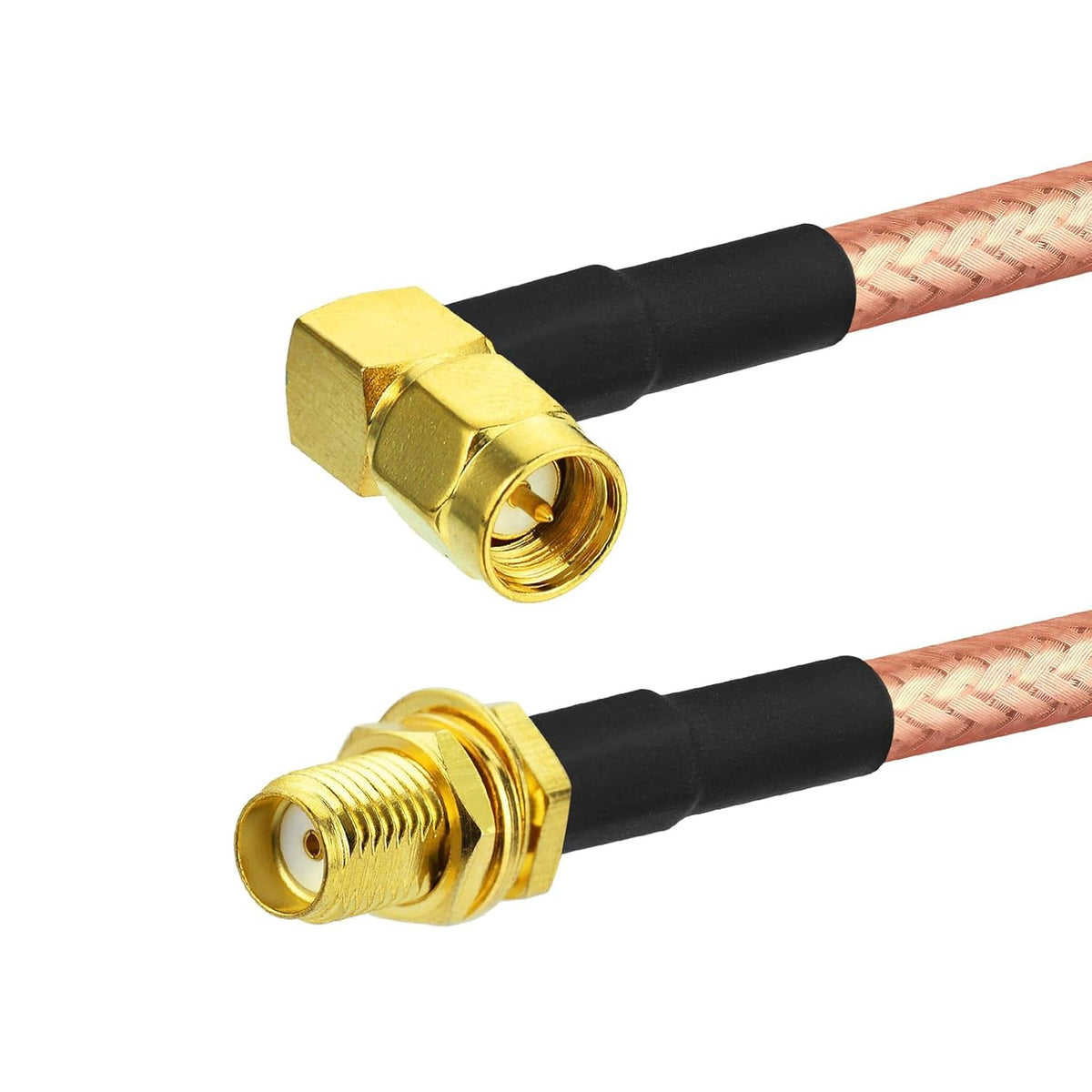 BINGFU SMA Buchse Einbaubuchse auf SMA Stecker Winkel RG400 Kabel 60cm