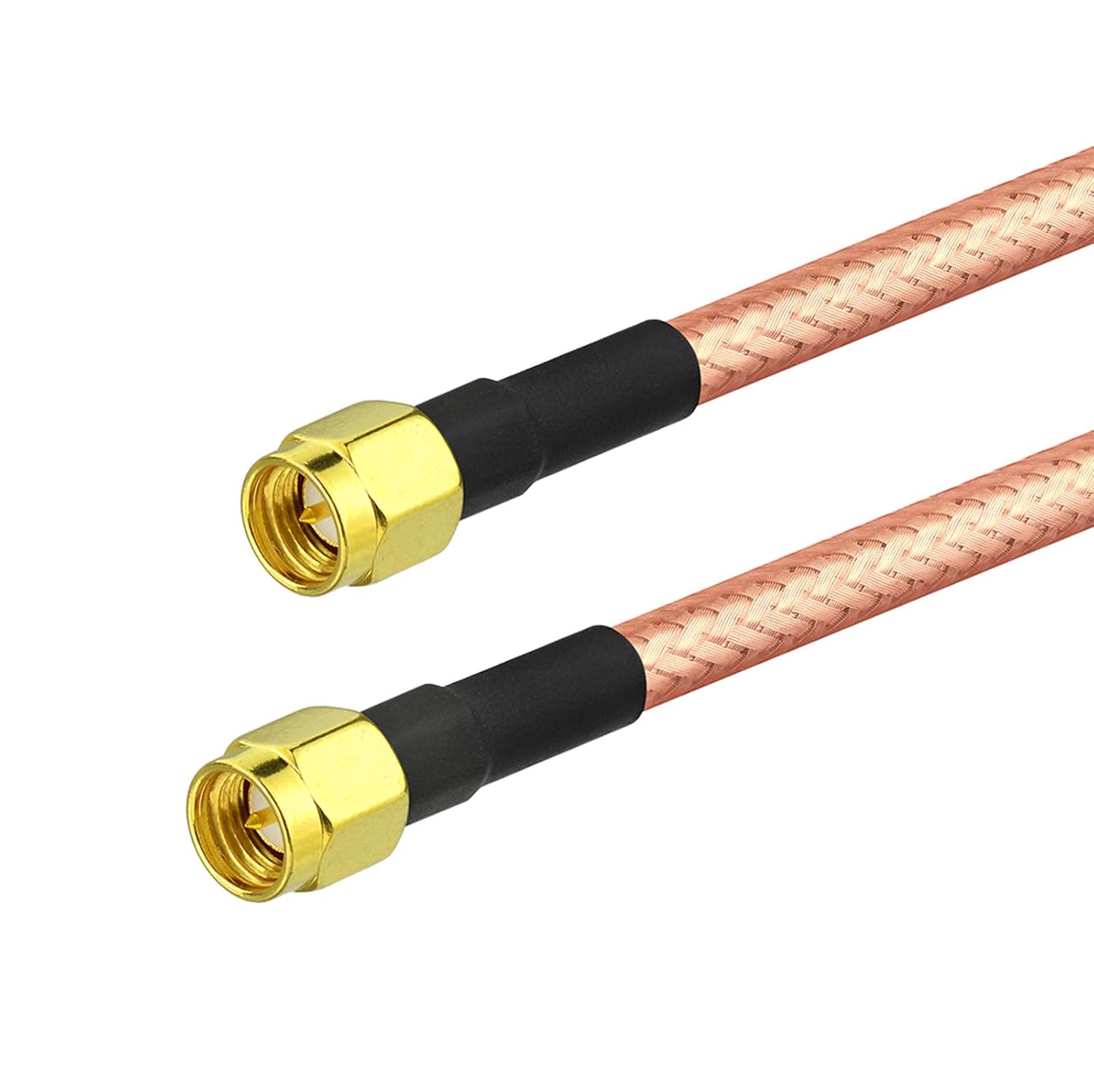 BINGFU SMA Male to SMA Male RG400 Coax Cable 11.8 inch Low Loss Antenna Extension Double Shielded 50 Ohm Cord Compatible with WiFi Router Ham Radio Telecom System GPS SDR RF Testing