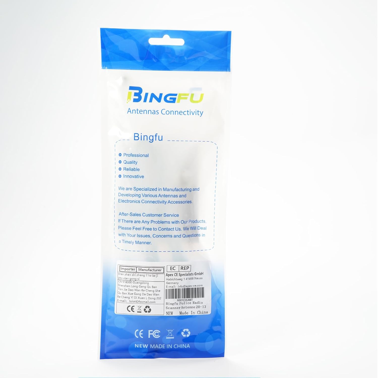 Bingfu Ham Amateur Radio Antenna Magnetic Base BNC Male Compatible with Uniden Bearcat Whistler Mobile Radio Shack Police Scanner