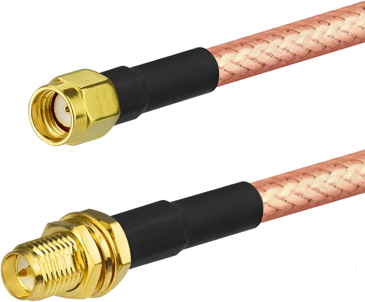 Bingfu 3.28ft RP-SMA Female Bulkhead to RP-SMA Male RG400 Coaxial Cable for WiFi Router Security IP Camera Wireless Mini PCI Express PCIE Network Card Adapter