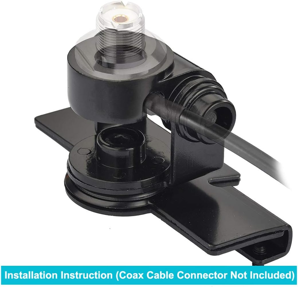 Bingfu Vehicle CB Mobile Radio Antenna Mounting Through Hole Fix Bracket 16mm Hole Lip Mount for Car Truck Ham Amateur Radio Antenna UHF SO239 Female Bulkhead Mount Connector