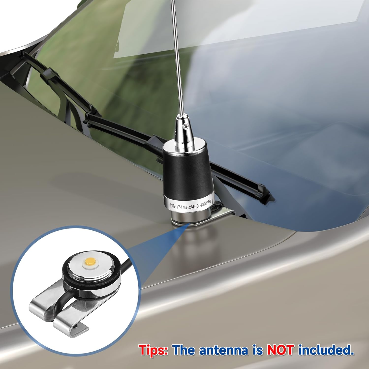 Bingfu Vehicle Mobile Radio Antenna NMO Mount Fix Bracket Lip Mount with 5m 16.5 feet RG58 Cable UHF PL259 Male Connector for Car Truck Amateur Ham Radio Antenna