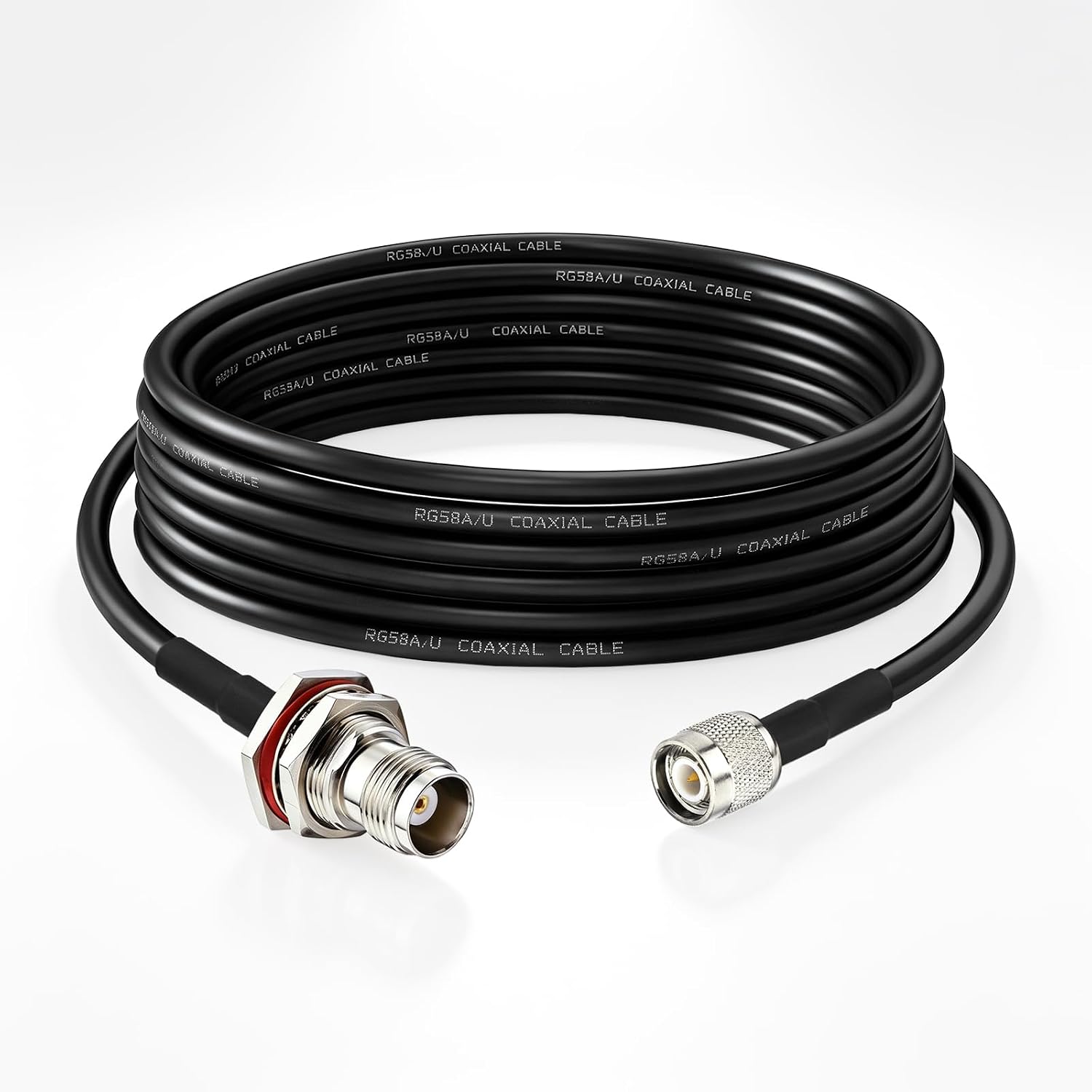 BINGFU TNC Kabel, 3 m TNC Stecker auf Buchse (Bulkhead) RG58 Koaxialkabel