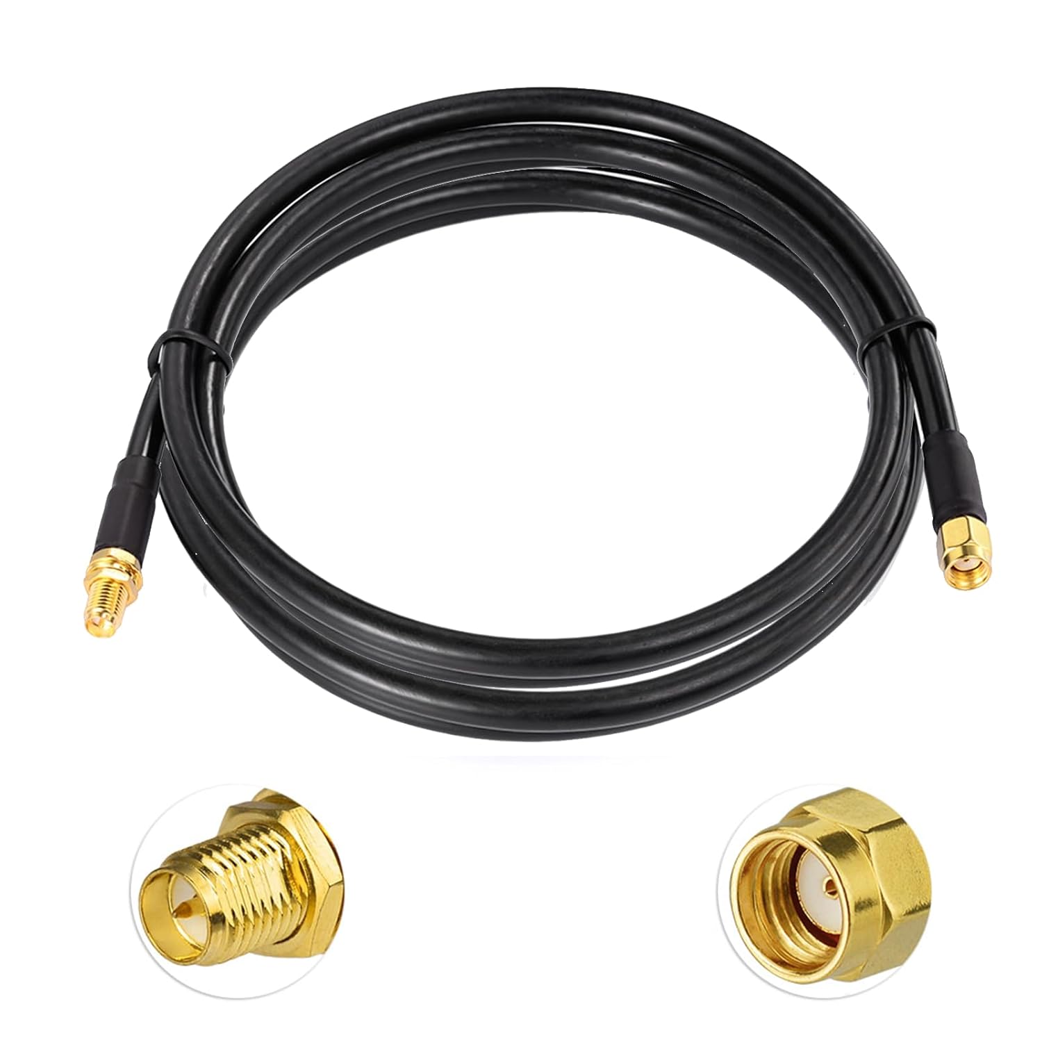BINGFU WiFi Antenna Extension Cable RP-SMA Male to RP-SMA Female ALSR240 Low Loss Cable for Mini PCI Express PCIE Wireless Network Card Wifi Adapter WiFi Router Gateway 1 Meter