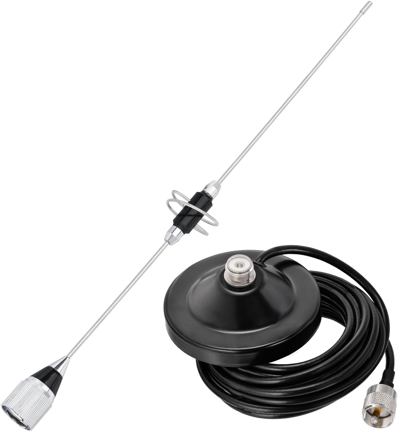 Bingfu Dual Band VHF UHF Mobile Ham Radio Antenna with Strong Magnetic Base Compatible with Part of Midland Icom BTECH Yaesu Cobra Uniden Standard Horizon Radioddity Alinco Mobile Transceiver Repeater
