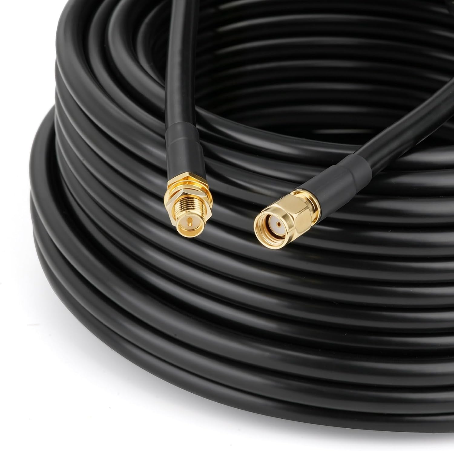 Bingfu RP-SMA Extension Cable 50ft Low Loss ALSR240 Coaxial Wire Female Bulkhead to Male Antenna Cord for WiFi Router Helium Miner Gateway Wireless Network Card
