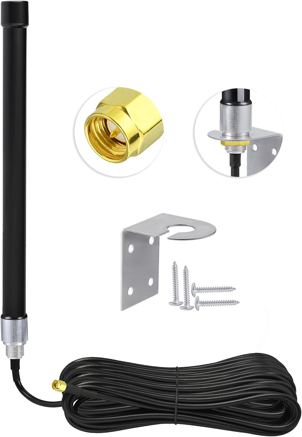 Bingfu Outdoor 4G LTE Mimo Cellular Antenna High Gain Long Range 6dBi SMA Antennas with 32.8ft Coaxial Cable for Spypoint Covert Trail Game Cam Cell Phone Security Camera Router Modem Antenna