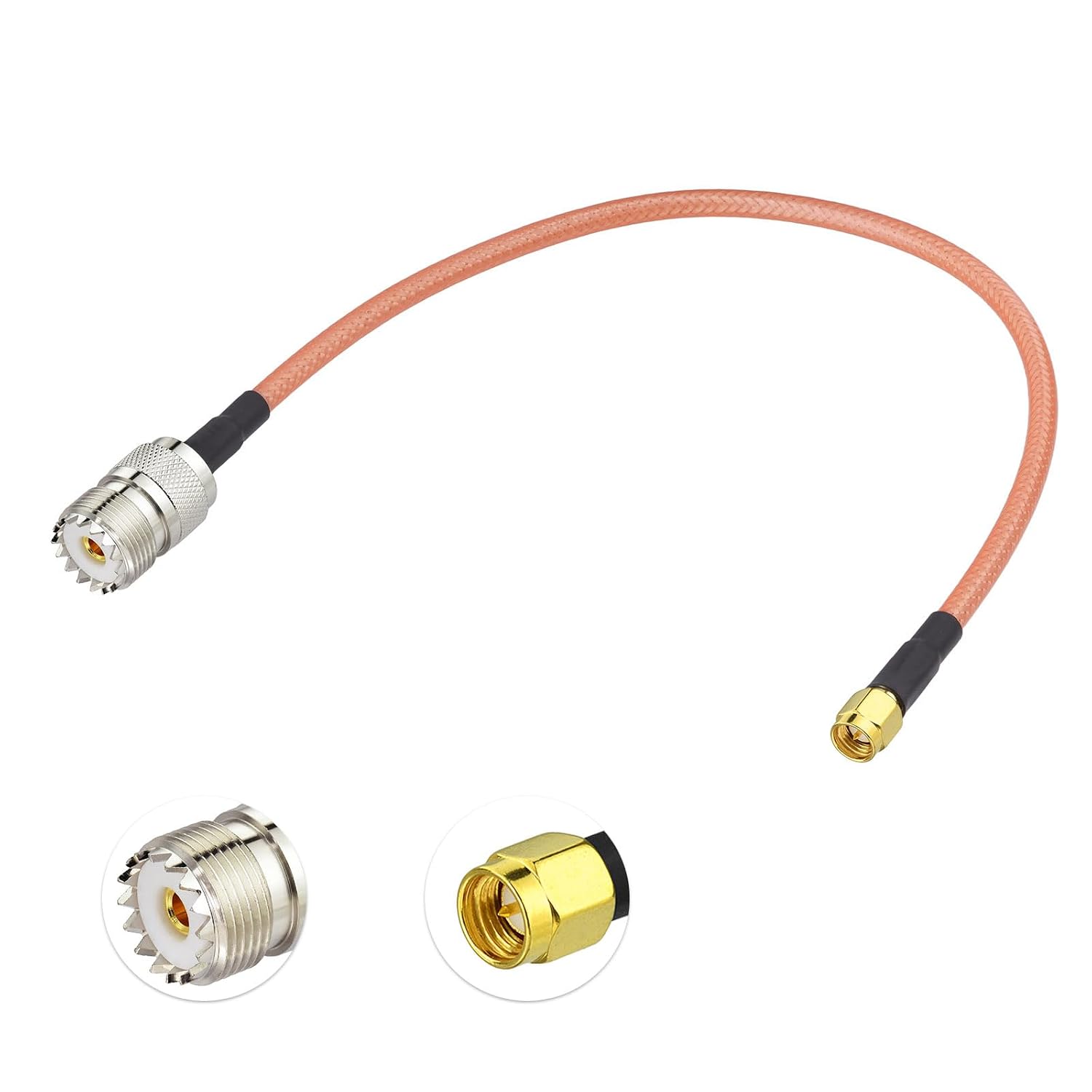BINGFU SMA Male to UHF Female SO239 Coaxial Cable 1ft RG142 Low Loss Shielded Cord for SWR Meter SDR and Vehicle Marine HF VHF UHF CB Ham Amateur Radio Antenna Handheld Transceiver Extension