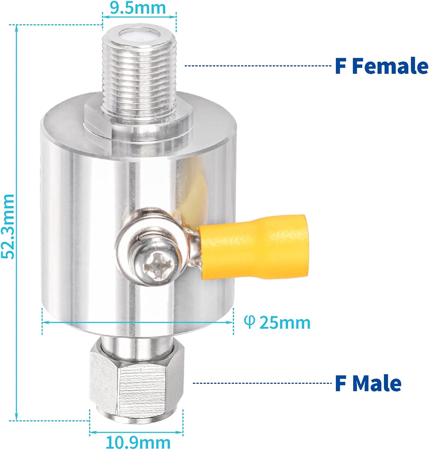 Bingfu Coaxial Lightning Arrestor 75 ohm F Male Plug to Female Jack DC-3GHz Surge Protector with 90 V Gas Tube Surge Arrester Antenna Lightning Protection for Satellite Cable TV Antenna 2G 3G 4G LTE