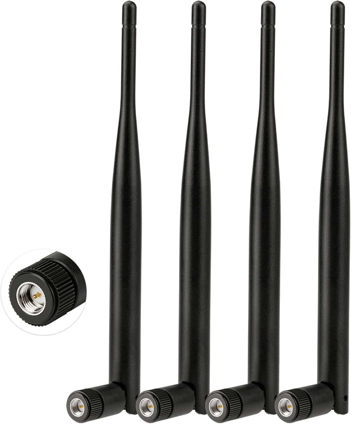 Bingfu 4G LTE Antenne 824-2700MHz 2dBi SMA Stecker 50 Ohm, 4 Stück