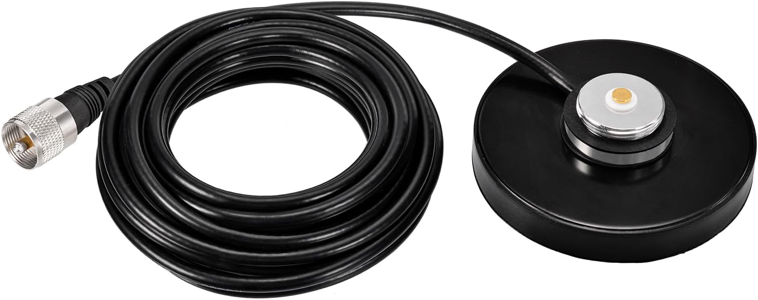Bingfu NMO Antenna Strong Magnetic Base Mount - 3.54 inch Diameter - 16.4 ft RG58 Coaxial Cable - PL259 Plug - for Car Truck SUV CB Radio Amateur Ham Radio Antenna