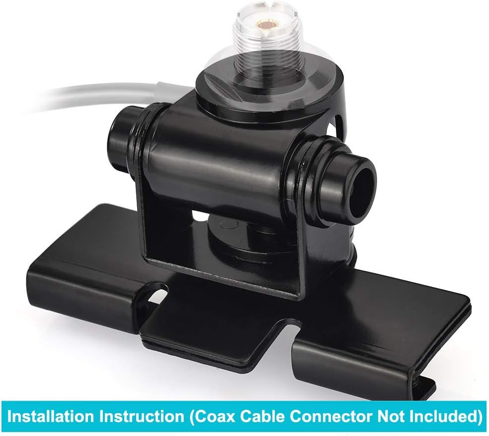 Bingfu Vehicle CB Mobile Radio Antenna Mounting Through Hole Fix Bracket 16mm Hole Lip Mount for Car Truck Ham Amateur Radio Antenna UHF SO239 Female Bulkhead Mount Connector