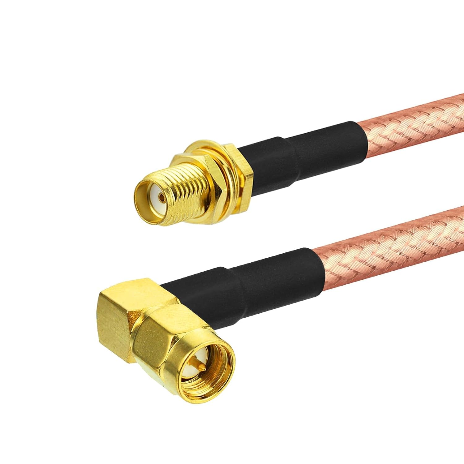 BINGFU SMA Buchse Einbaubuchse auf SMA Stecker Winkel RG400 Kabel 30cm