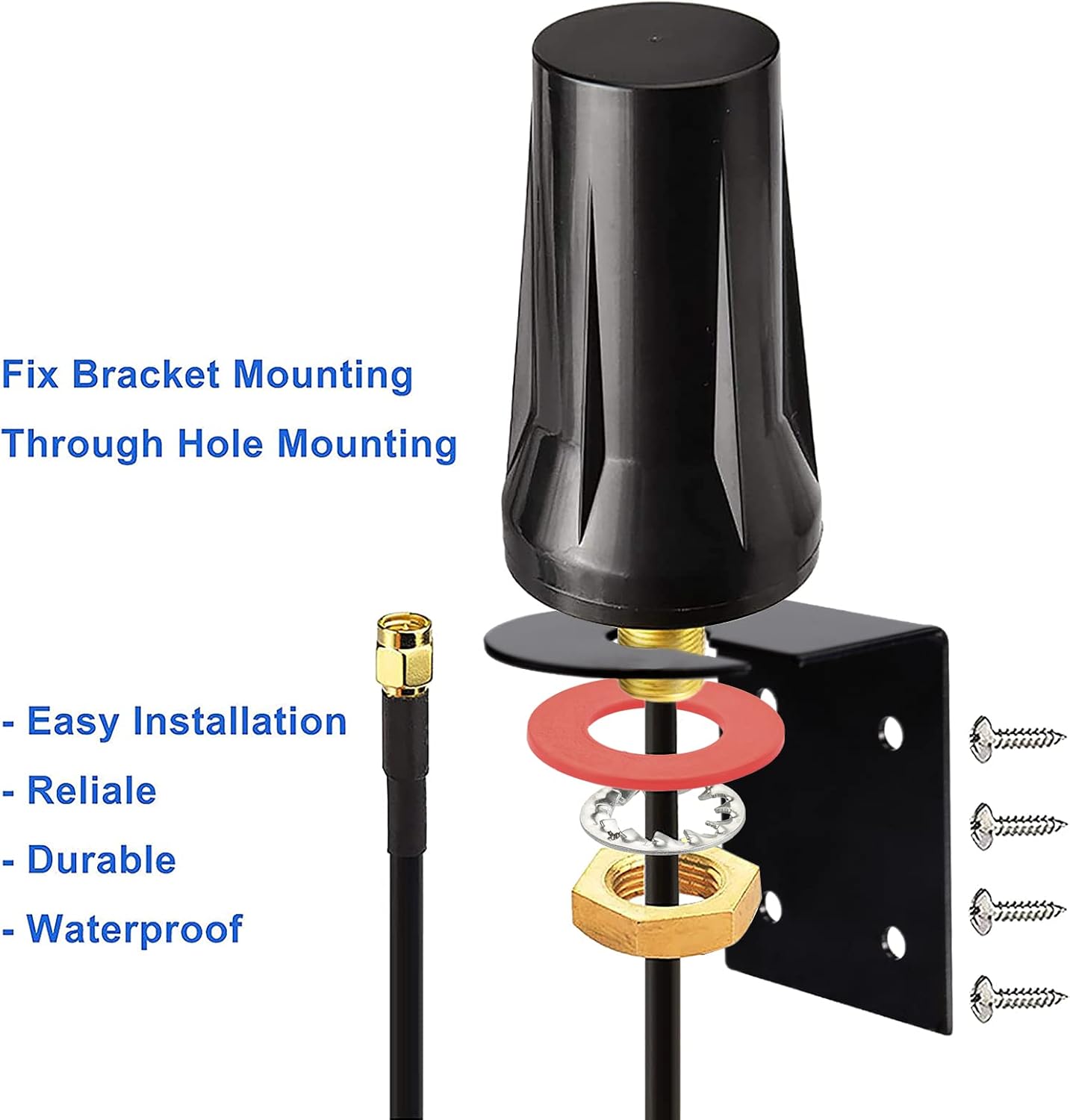 Bingfu 4G LTE Antenne Outdoor 5 dBi Wasserdicht Wandhalterung Antenne mit Dual TS-9 Stecker Splitterkabel kompatibel mit GSM 3G 4G LTE-Router-Gateway Mobilfunkkamera