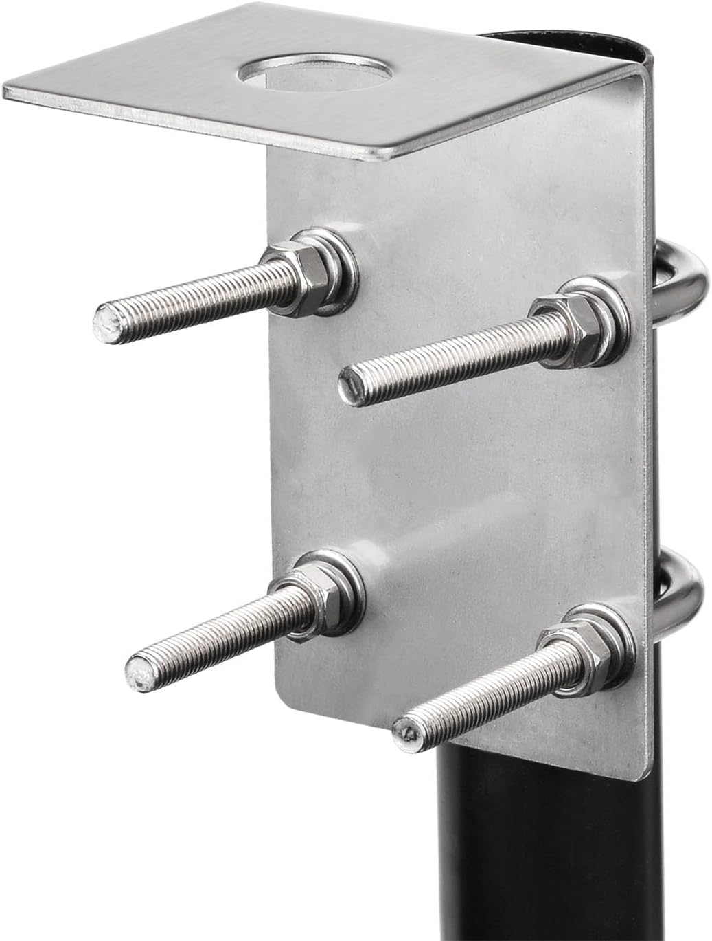 Bingfu Stainless Steel Antenna Mount with U Bolt for Ham UHF VHF CB Cellular 4G Truck Antennas - Strong Durable Antennae Bracket