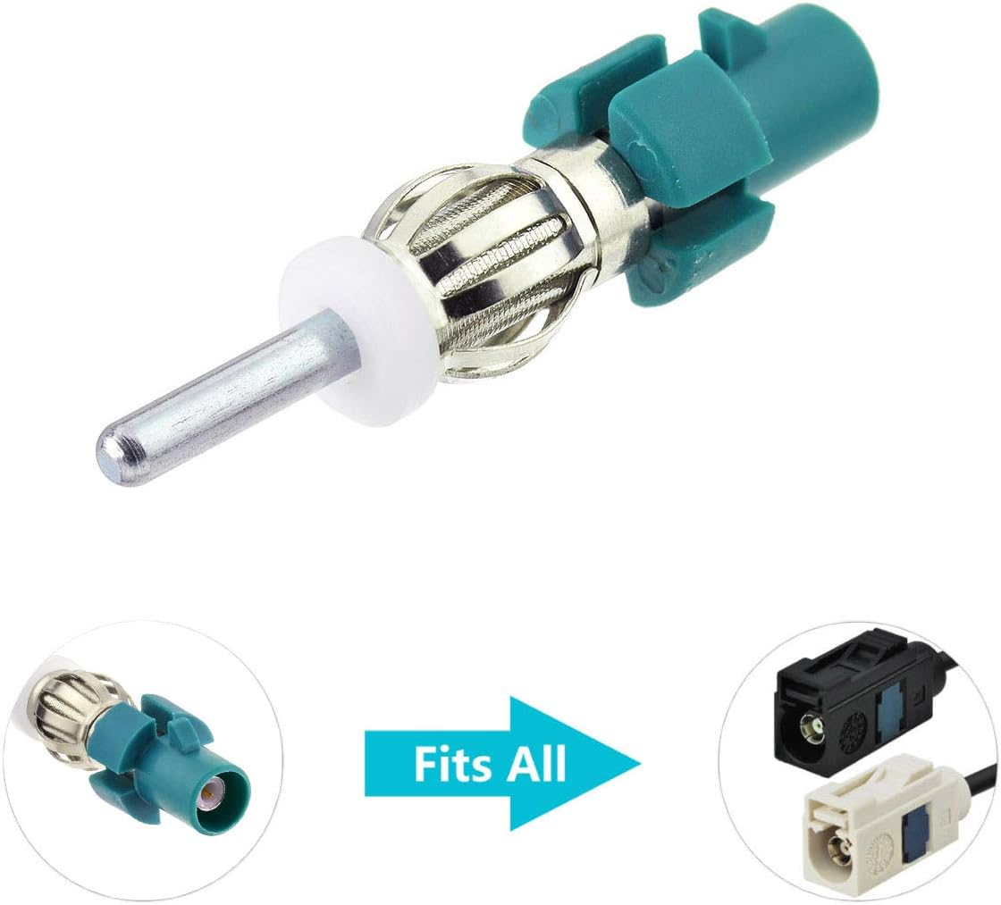 Bingfu Car Antenna Adapter Car Stereo FM AM Radio Antenna Adapter Connector,Fakra Z Male to DIN Plug Connector Converter for Vehicle Stereo Audio HD Radio Head Unit CD Media Player Receiver