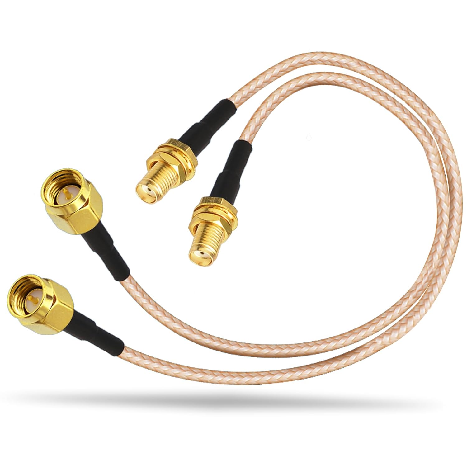BINGFU SMA Female to SMA Male RG316 Antenna Extension Cable 15 cm Pack of 2 Compatible with 4G LTE Router Gateway Cellular SDR USB Dongle Receiver
