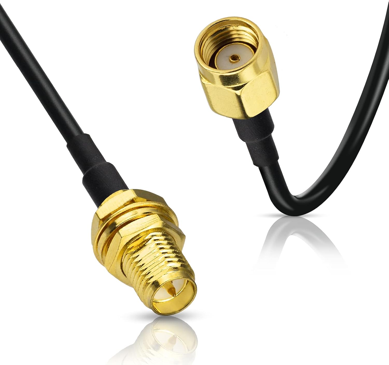 WLAN-Antennen Verlängerungskabel RP-SMA-Stecker auf RP-SMA-Buchse RG174-Koaxialkabel für WLAN-Router, Sicherheitskamera, kabelloser Mini-PCI-Express-PCIE-Netzwerkkartenadapter, 10m