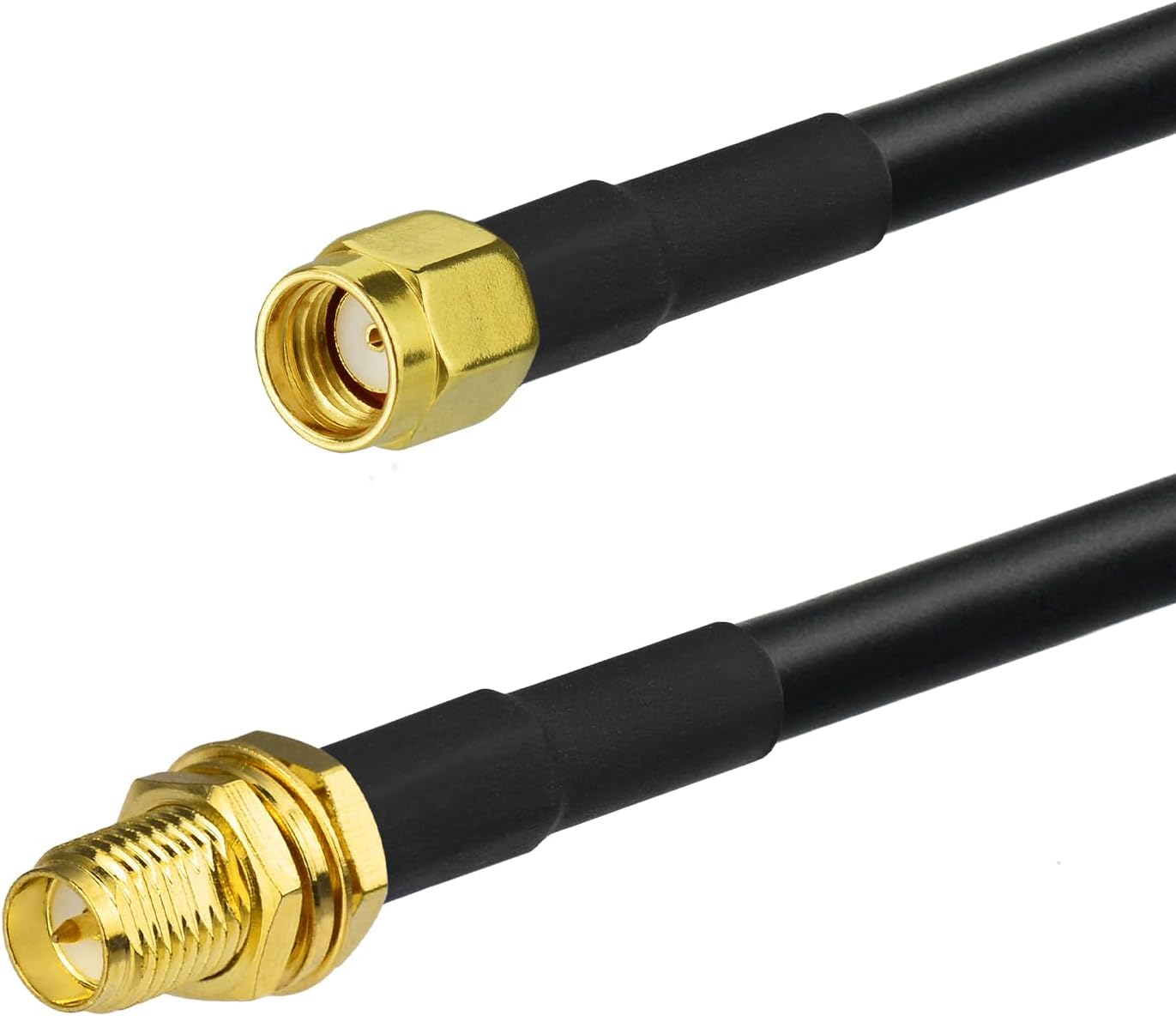 Bingfu WiFi Antenna Extension Coaxial Cable 10ft RP-SMA Male to RP-SMA Female Bulkhead Mount Double Shielded Low Loss ALSR240 Cable for WiFi Wireless Router Hotspot Security IP Camera