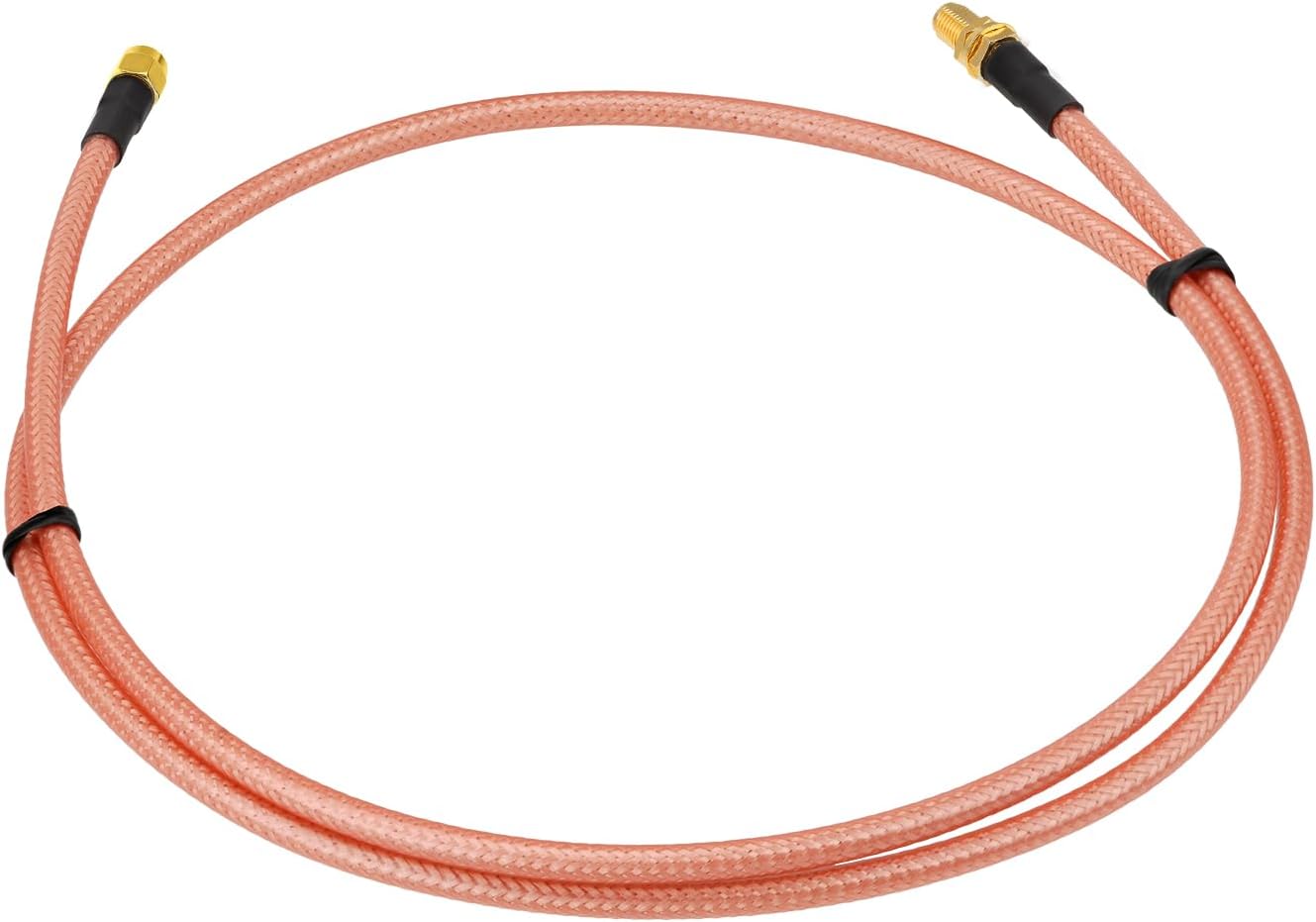 Bingfu 3.28ft RP-SMA Female Bulkhead to RP-SMA Male RG400 Coaxial Cable for WiFi Router Security IP Camera Wireless Mini PCI Express PCIE Network Card Adapter