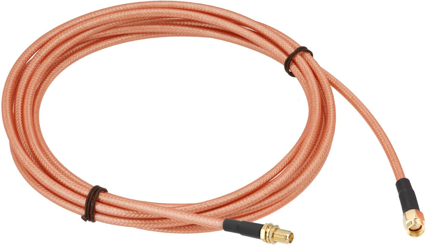 Bingfu 9.84 ft RP-SMA Female Bulkhead to RP-SMA Male RG400 Coaxial Cable for WiFi Router Security IP Camera Wireless Mini PCI Express PCIE Network Card Adapter