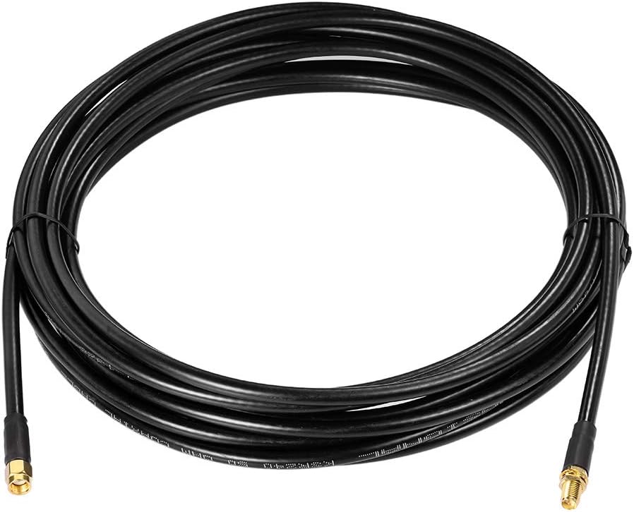 Bingfu WiFi Antenna Extension Coaxial Cable 20ft RP-SMA Male to RP-SMA Female Bulkhead Mount Double Shielded Low Loss ALSR240 Cable for WiFi Wireless Router Hotspot Security IP Camera