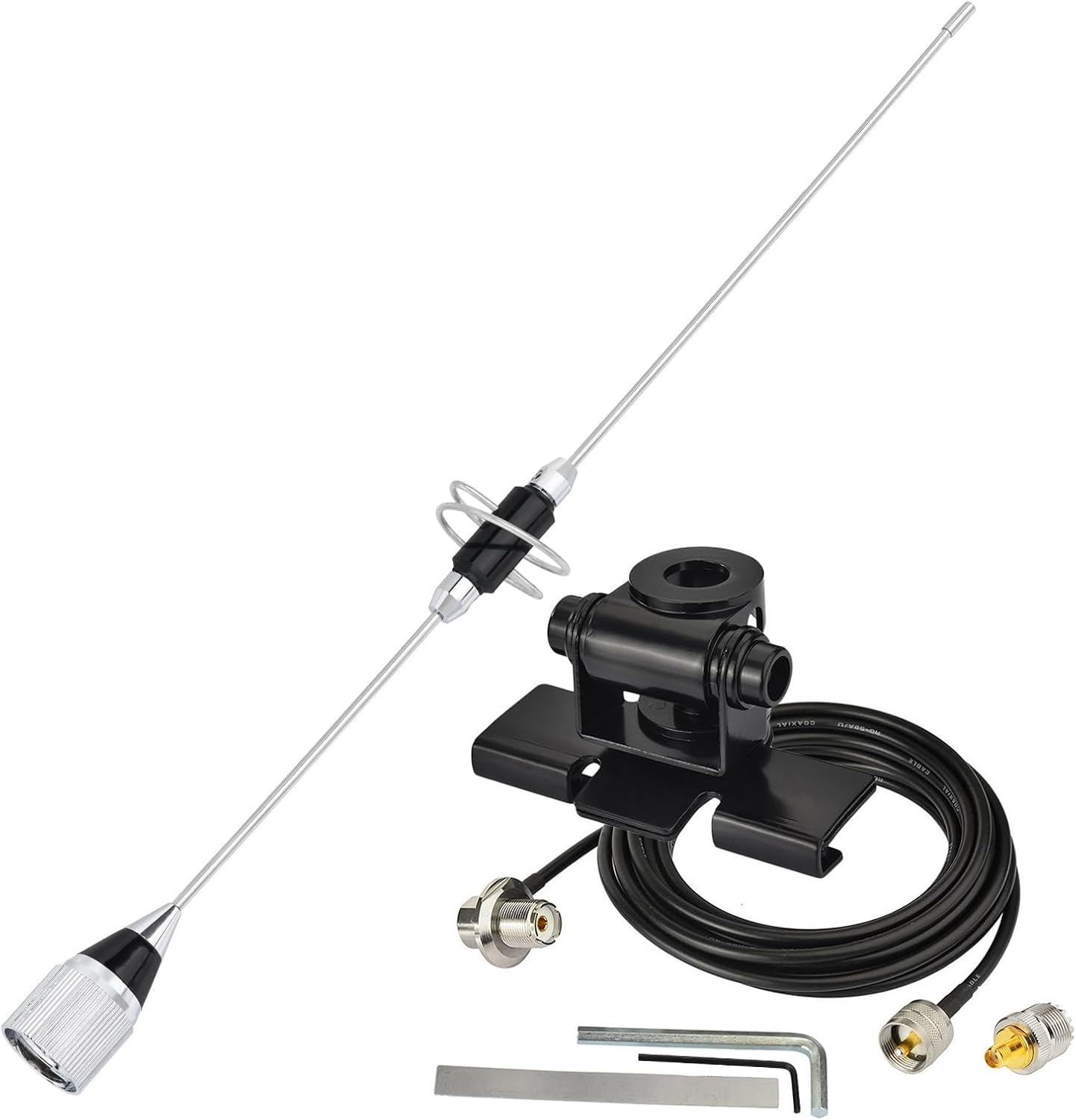 Bingfu Vehicle Mobile Ham Radio PL259 Antenna 15.3 inch Dual Band VHF UHF