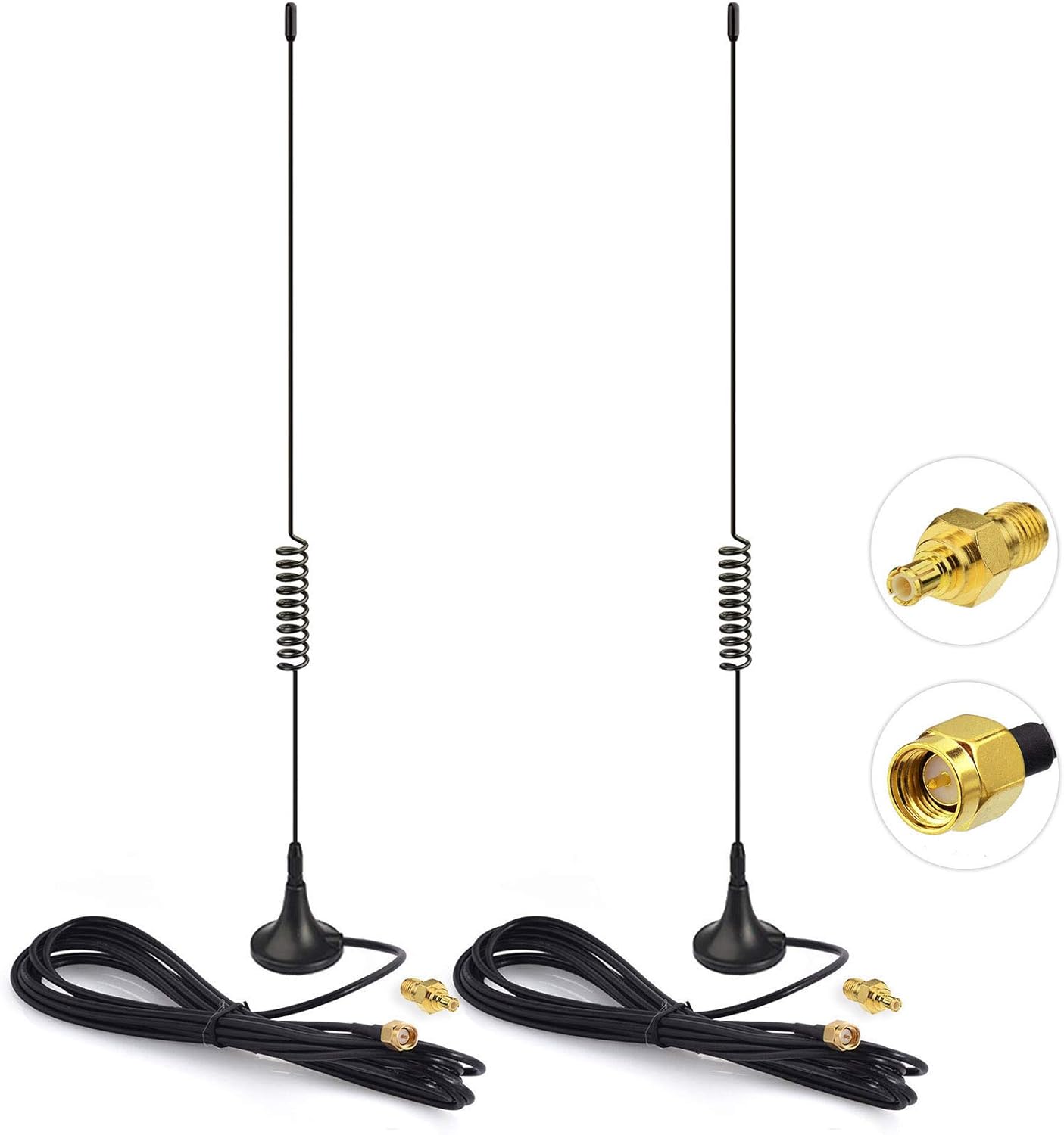 Bingfu Dual Band 978MHz 1090MHz 5dBi Magnetic Base SMA Male MCX Antenna (2-Pack) for Aviation Dual Band 978MHz 1090MHz ADS-B Receiver RTL SDR Software Defined Radio USB Stick Dongle Tuner Receiver