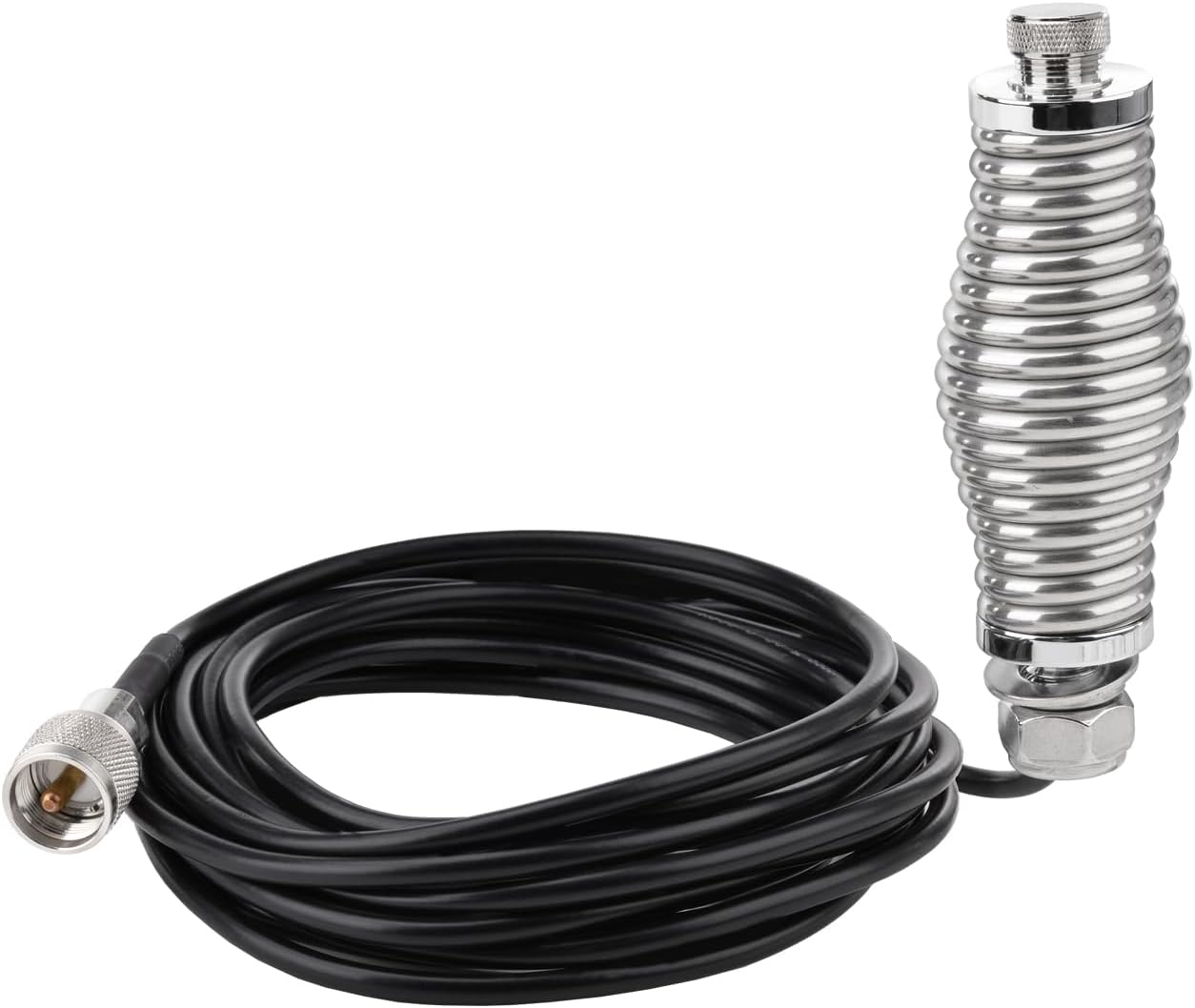 Bingfu Heavy-Duty Antenna Spring Mount with 16.4 ft RG58 Coaxial Cable CB Ham Radio Antennae SO239 to PL259 Spring Mounting Base Compatible with Trucks Car RZR UTV Can Am ATV Truck Off Road