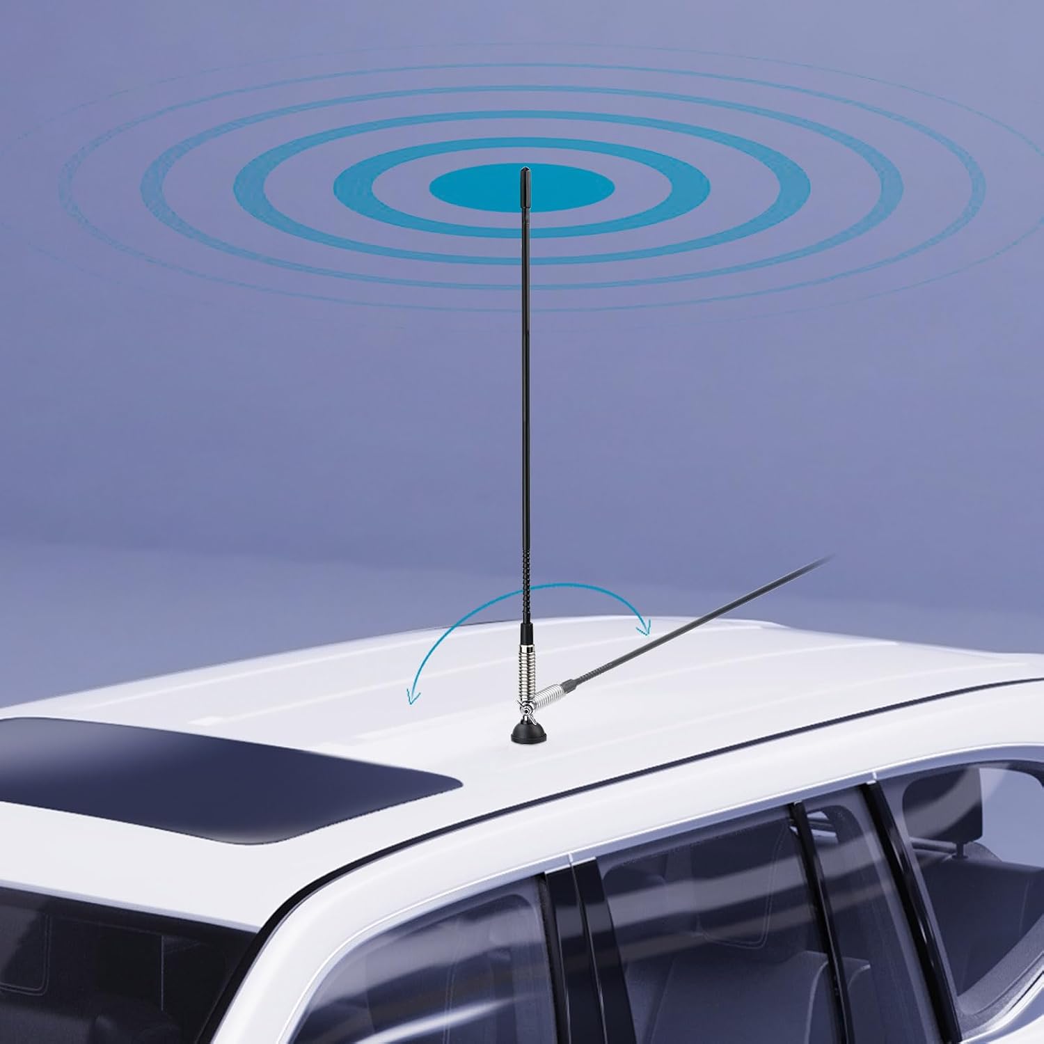 Bingfu CB 27MHz Truck Fiberglass Antenna Anti-Vibration with 13.1ft PL259 Cable Compatible with Galaxy Uniden Bearcat Cobra Radioddity Texas Ranger RoadKing Mobile CB Radio