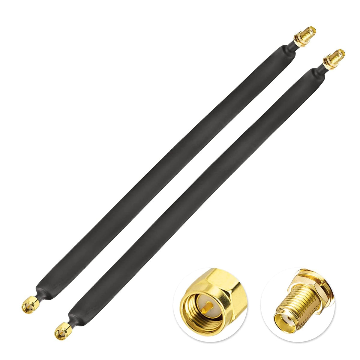 Bingfu SMA Window Cable 30cm SMA Male to Female Flat Cable (Pack of 2)