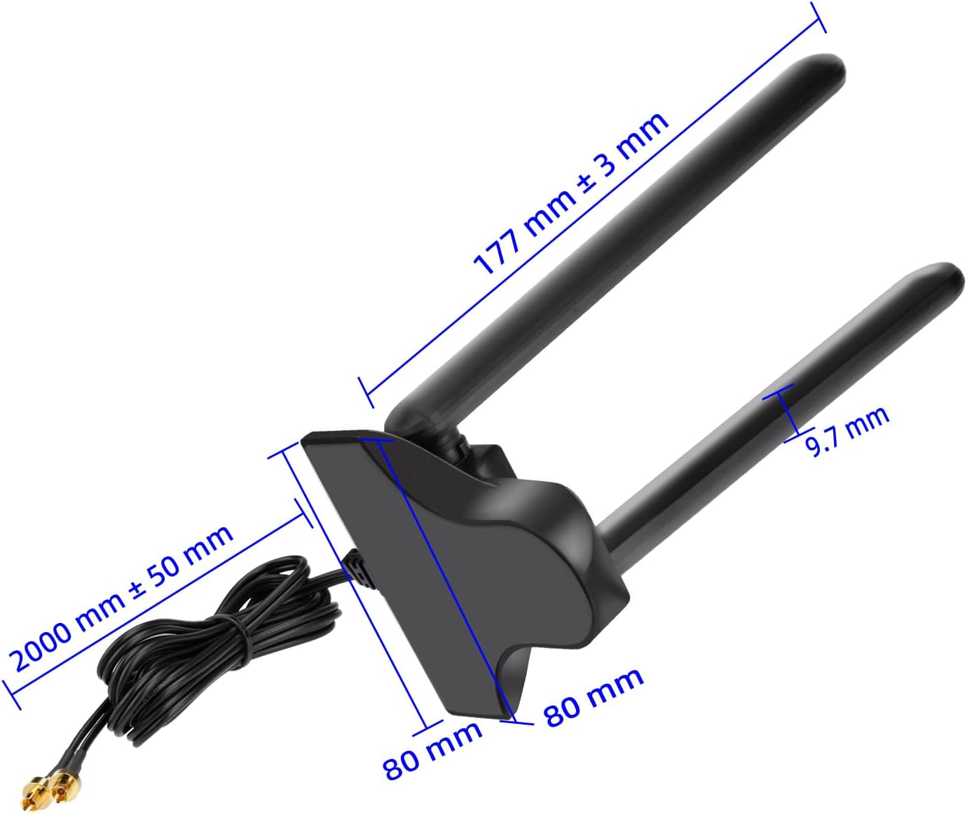 Bingfu WiFi 7 / 6E Antenne Tri-Band WLAN Antenne mit Magnetfuß, 2m Kabel