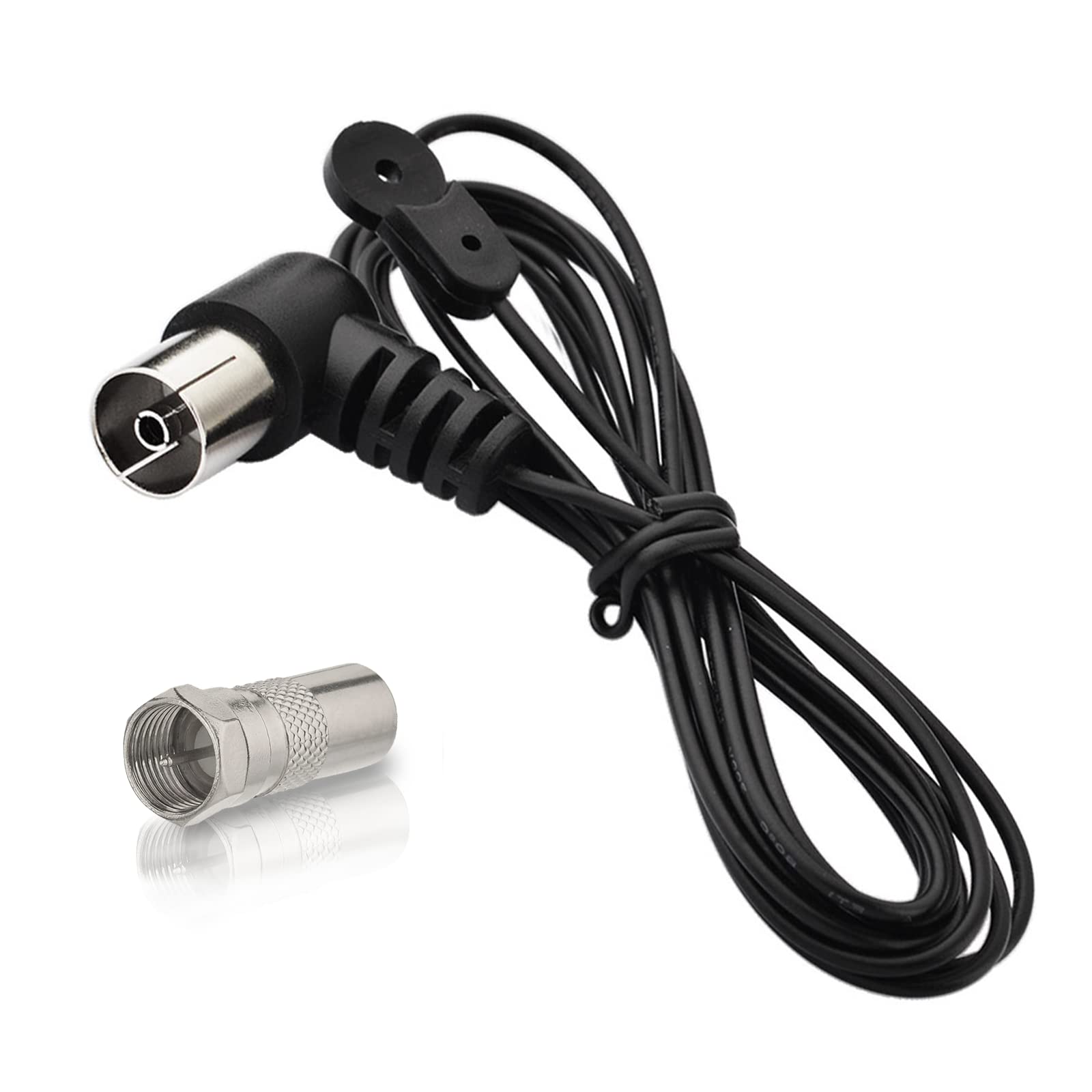 BINGFU FM UKW Radio Antenne Wurfantenne 75 Ohm Koax-Kupplung Dipolantenne Zimmerantenne und Koax-Stecker auf F Stecker Adapter für Hifi AM/FM Radio Yamaha Oenon Bose Sherwood Marantz