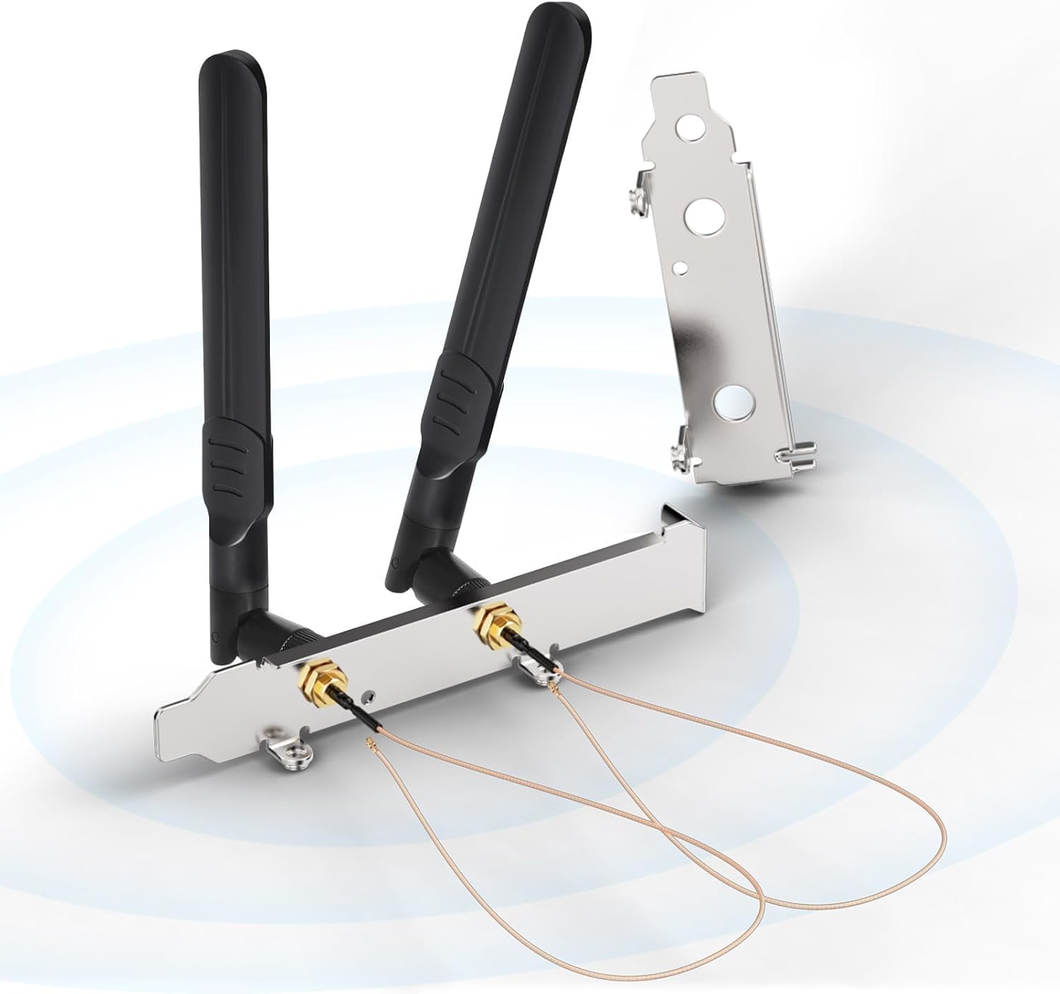 Bingfu Dual Band WiFi 2.4GHz 5.8GHz 8dBi RP-SMA Male Antenna + RG178 U.FL to RP-SMA Female Cable 2-Pack + PCI Slot Cover for WiFi Router Wireless Mini PCI Express PCIE Network Card Adapter