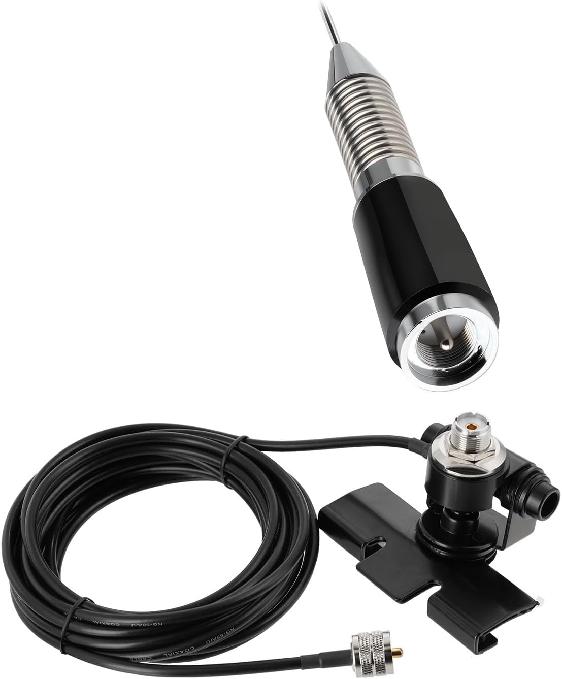 Bingfu VHF UHF Mobile Ham Radio PL259 34 inch Dual Band Antenna Lip Mount