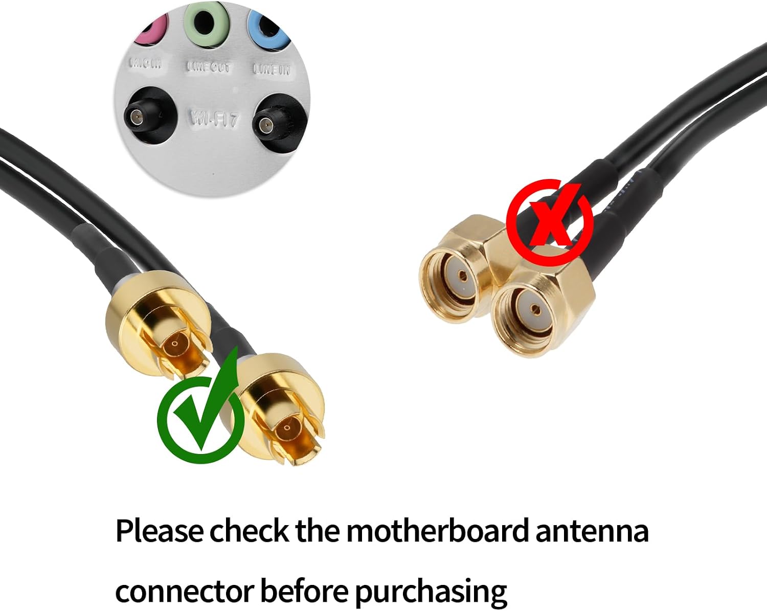 Bingfu WiFi 7 6E Tri-Band 2.4GHz 5GHz 6GHz Antenna with Plug-in Connector Compatible with Part of ASUS ProArt ROG Strix TUF Maximus Prime ROG Crosshair Gaming Motherboard